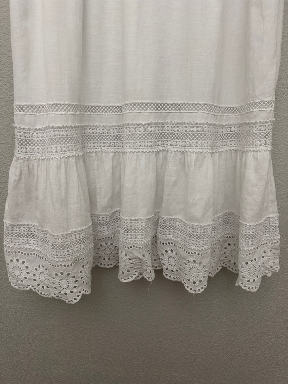 Talbots Woman Maxi Dress White Sleeveless Eyelet Cotton Boho Peasant Size 20W - Picture 4 of 16